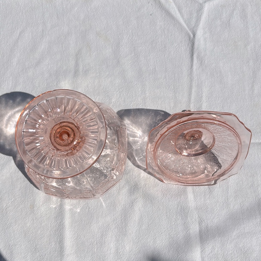 🎀 Vintage Anchor Hocking Pink Depression Glass Candy Jar - Picture 5 of 5